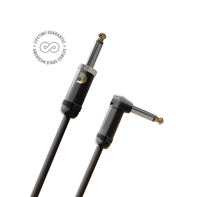 D&#39;Addario American Stage Instrument Cable, Right Angle, 20 feet