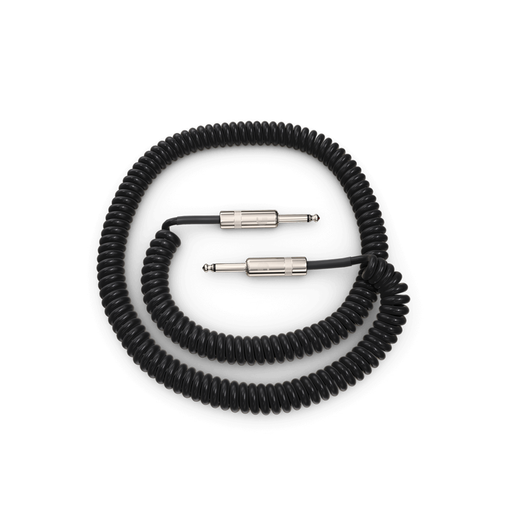D'Addario Custom Series Coiled Instrument Cable, Black, 30'
