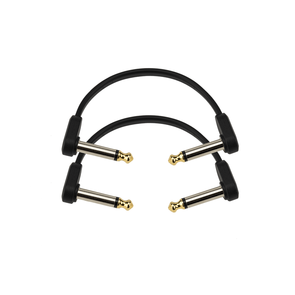 D'Addario Flat Patch Cable, 4in Right Angle, Twin PK