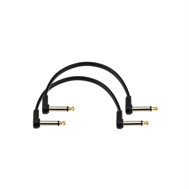 D&#39;Addario Flat Patch Cable, 6in Offset Right Angle, Twin PK