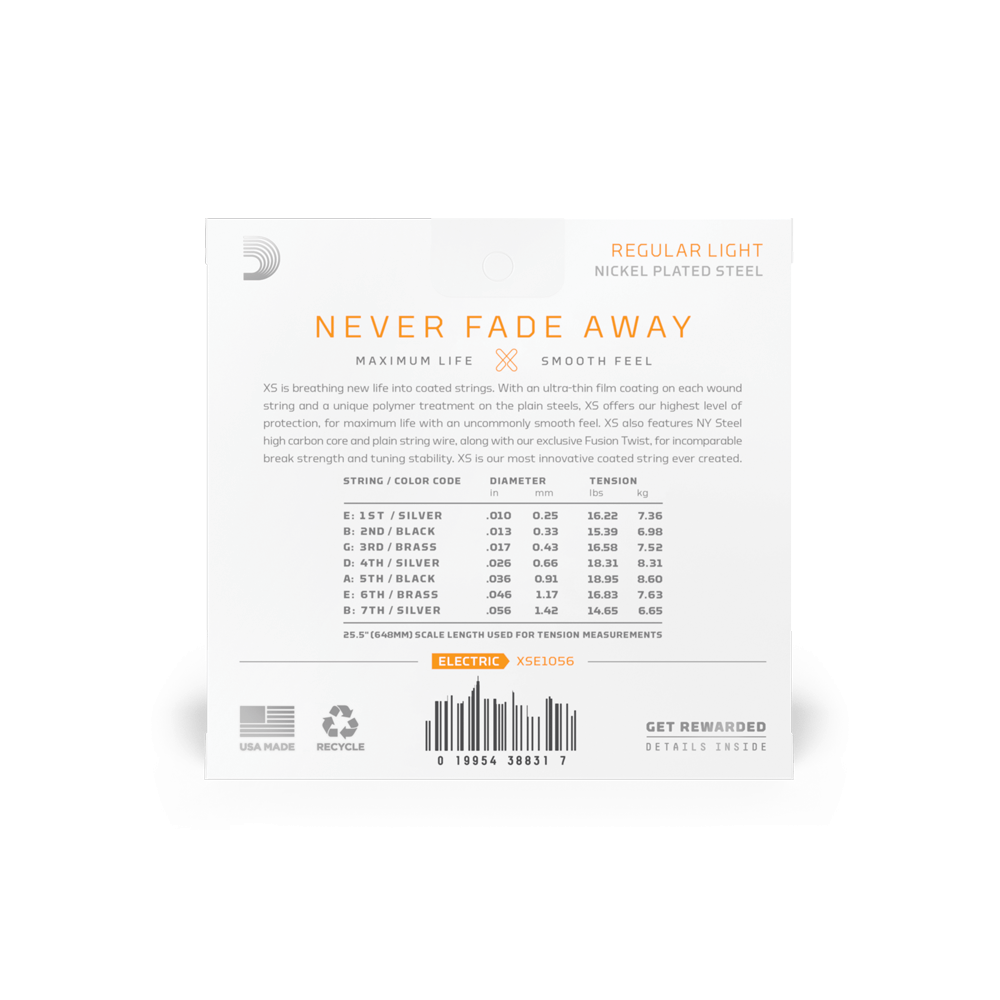 10-56 Regular Light 7-String, XS Nickel Electric Guitar Strings