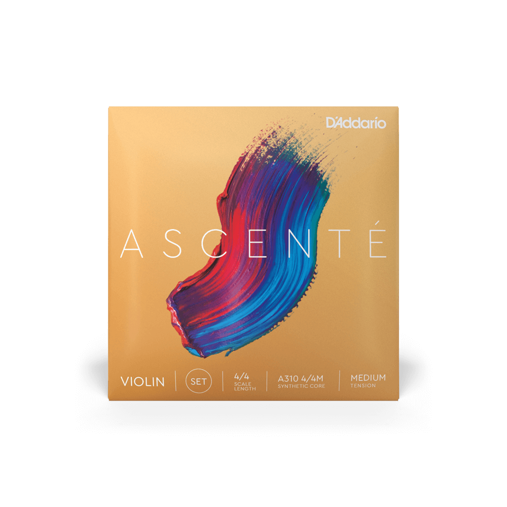 D'Addario Ascenté Violin String Set, 4/4 Scale, Medium Tension