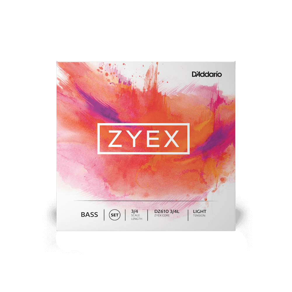 D'Addario Zyex Bass String Set, 3/4 Scale, Light Tension