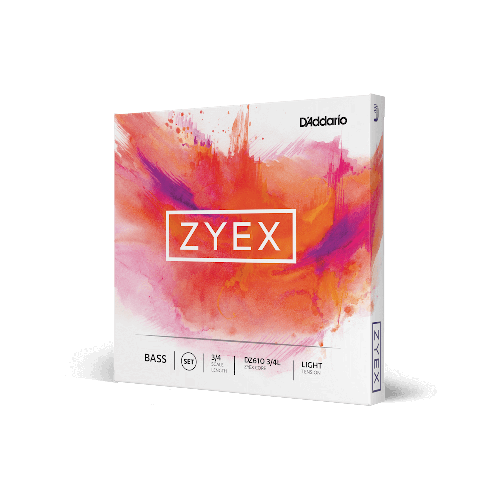 D'Addario Zyex Bass String Set, 3/4 Scale, Light Tension