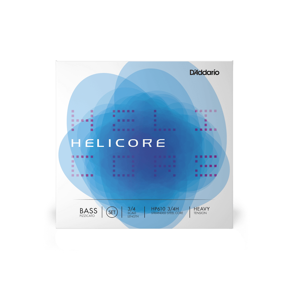 D'Addario Helicore Pizzicato Bass String Set, 3/4 Scale, Heavy Tension