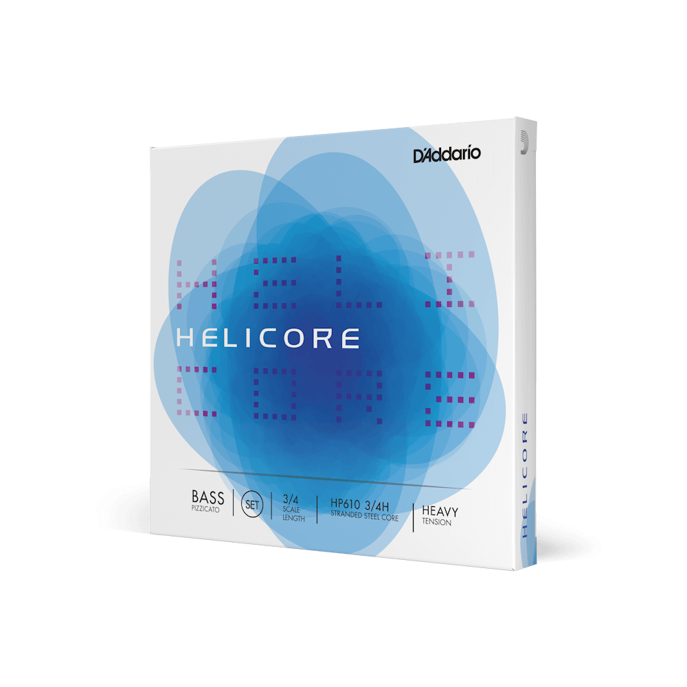 D'Addario Helicore Pizzicato Bass String Set, 3/4 Scale, Heavy Tension