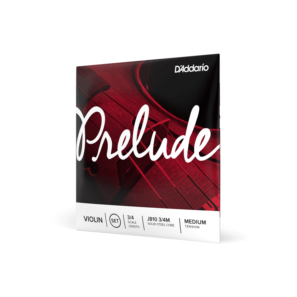D'Addario Prelude Violin String Set, 3/4 Scale, Medium Tension