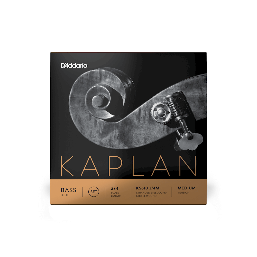 D'Addario Kaplan Solo Double Bass String Set, 3/4 Scale, Medium Tension