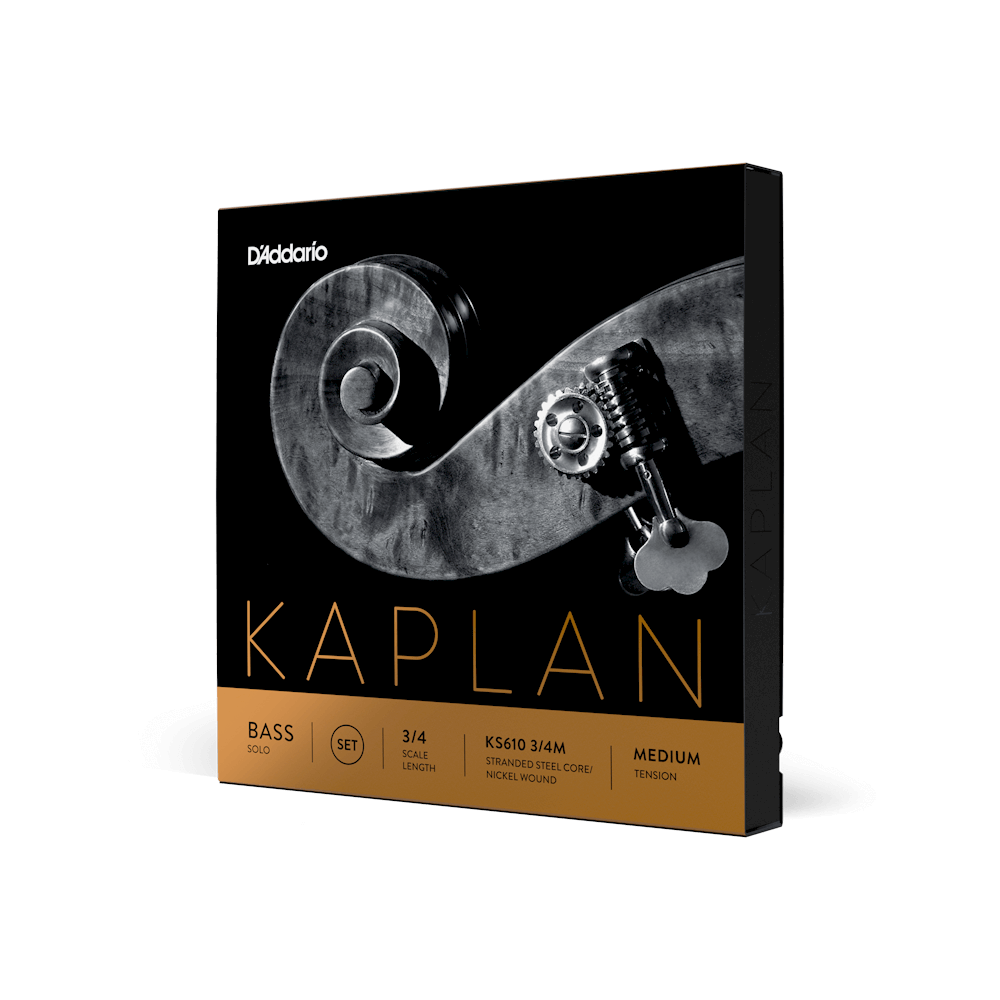 D'Addario Kaplan Solo Double Bass String Set, 3/4 Scale, Medium Tension