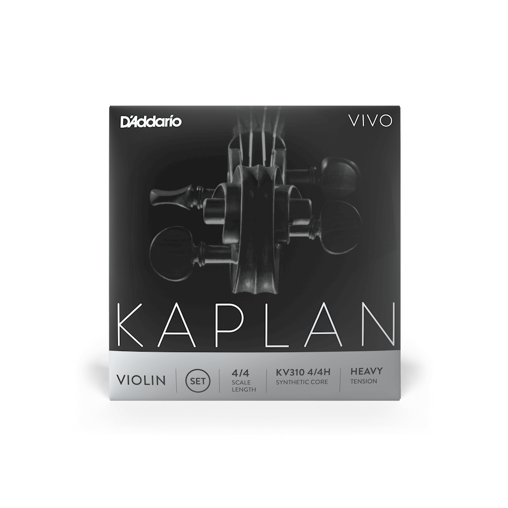 D'Addario Kaplan Vivo Violin String Set, 4/4 Scale, Heavy Tension