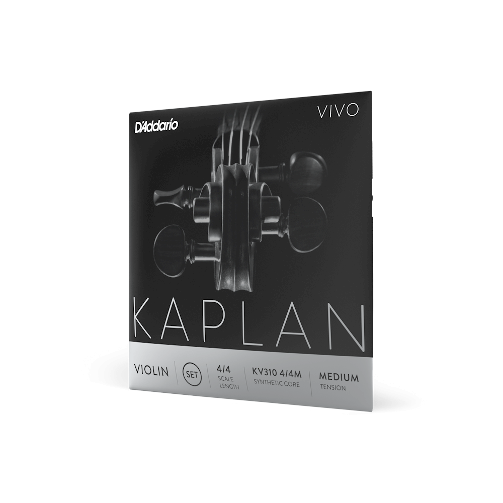 D'Addario Kaplan Vivo Violin String Set, 4/4 Scale, Medium Tension