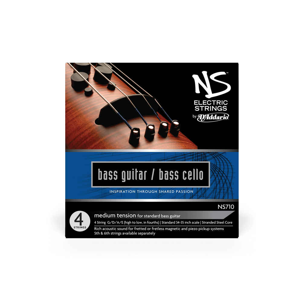 D'Addario NS Electric Bass/Cello String Set, 4/4 Scale, Medium Tension
