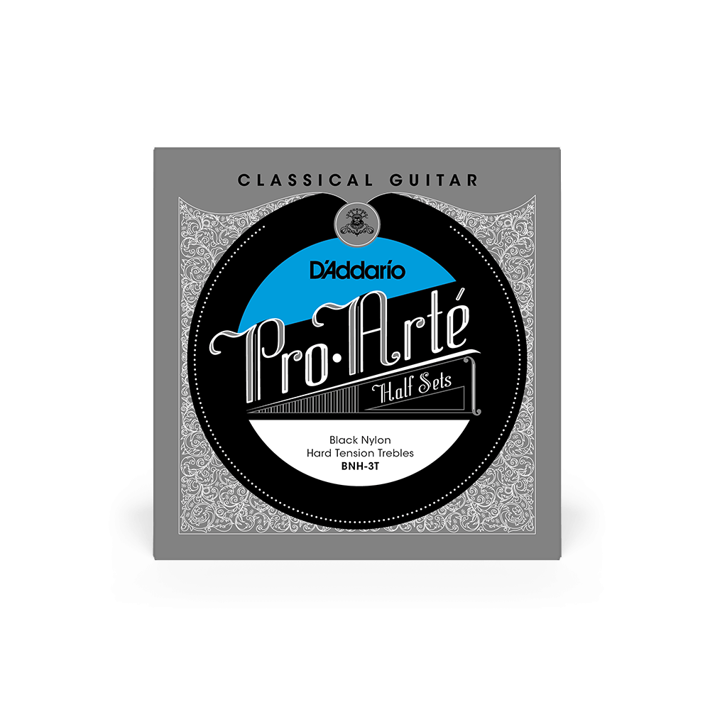 Hard Tension Treble Half Set, Pro-Arté Black Nylon Classical Guitar Strings