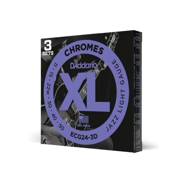 11-50 Jazz Light, XL Chromes Electric Guitar Strings 3-Pack