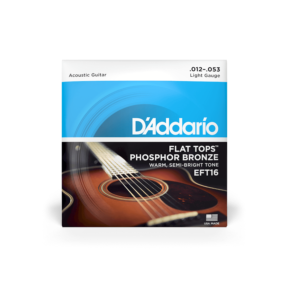 12-53 Light, Flat Tops Phosphor Bronze Acoustic Guitar Strings