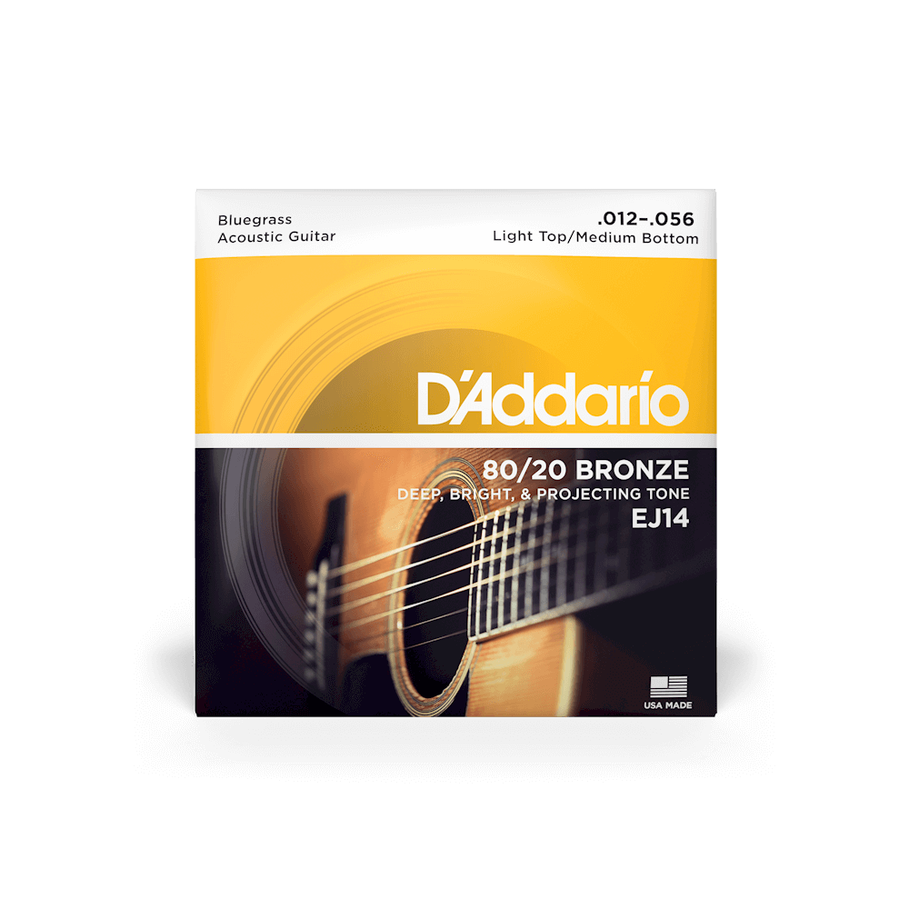 12-56 Light Top/Medium Bottom Bluegrass, 80/20 Bronze Acoustic Guitar Strings