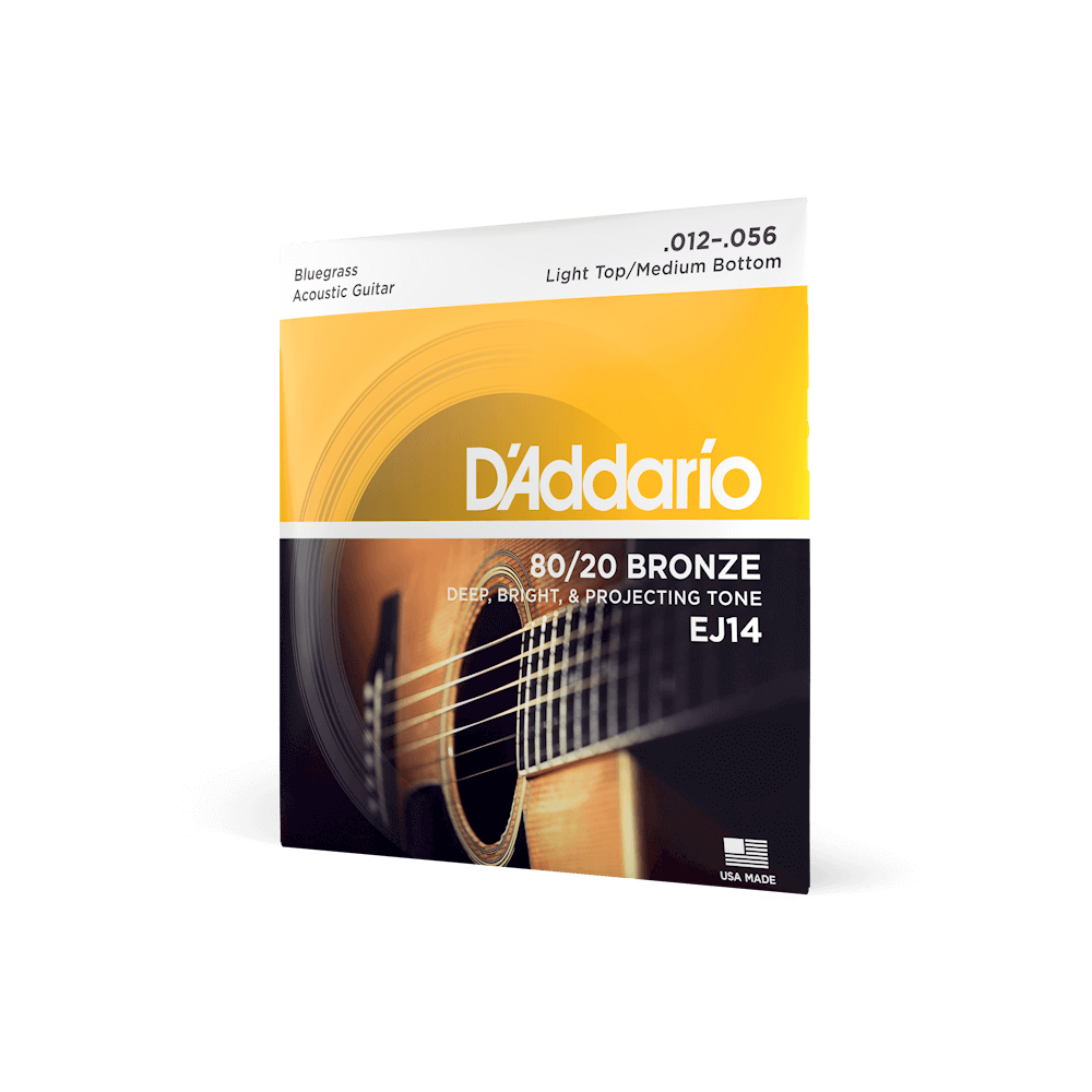 12-56 Light Top/Medium Bottom Bluegrass, 80/20 Bronze Acoustic Guitar Strings