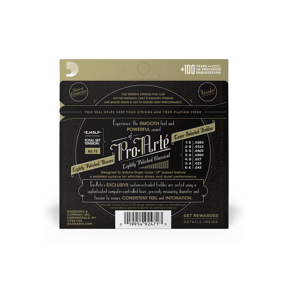 Normal Tension, Pro-Arté Lightly Polished Composite Classical Guitar Strings