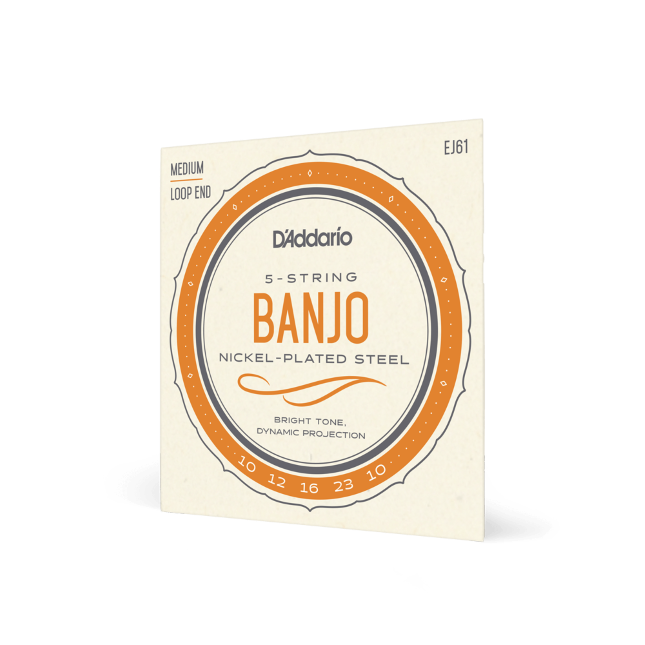 D&#39;Addario EJ61 5-String Banjo Strings, Nickel, Medium 10-23