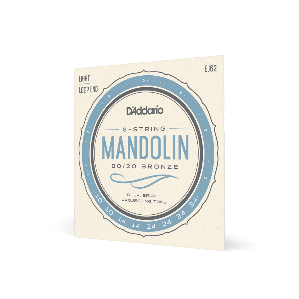 D'Addario EJ62 80/20 Bronze Mandolin Strings, Light, 10-34
