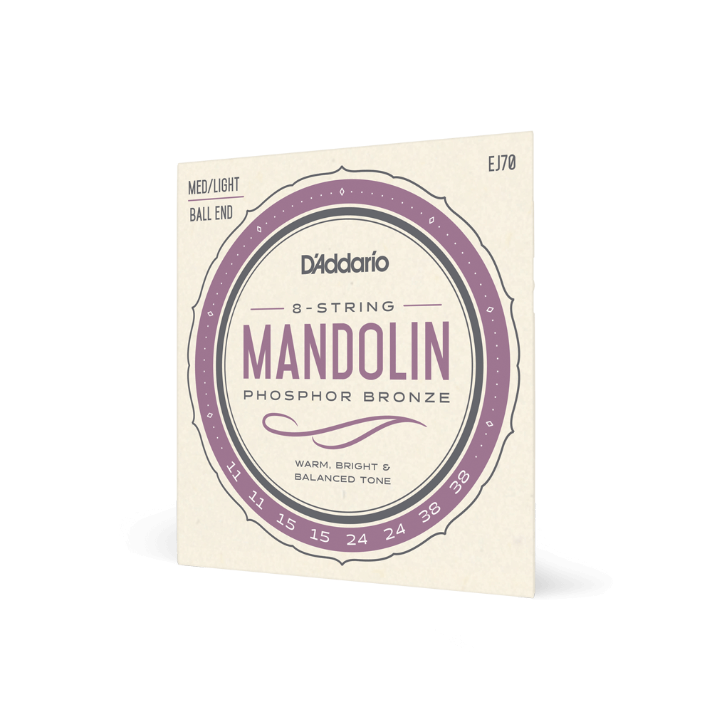 D'Addario EJ70 Phosphor Bronze Mandolin Strings, Ball End, Medium/Light, 11-38