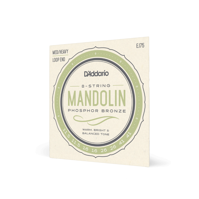 D&#39;Addario EJ75 Mandolin Strings, Phosphor Bronze, Medium/Heavy, 11.5-41