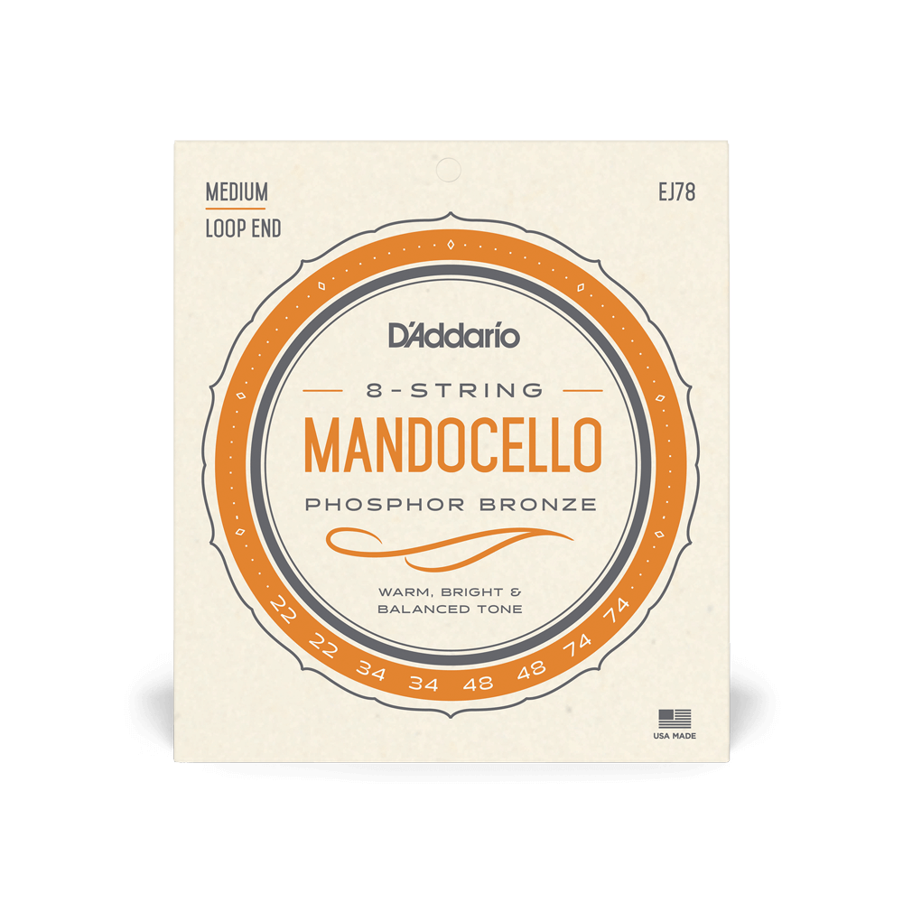 D'Addario J78 Phosphor Bronze Mandocello Strings, 22-74