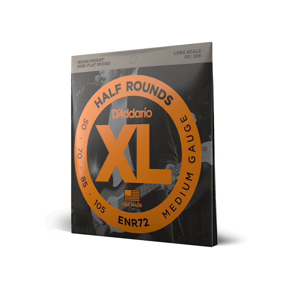 50-105 Medium, Long Scale, XL Half Rounds Bass Strings