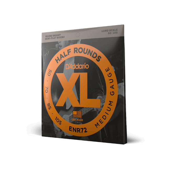 50-105 Medium, Long Scale, XL Half Rounds Bass Strings