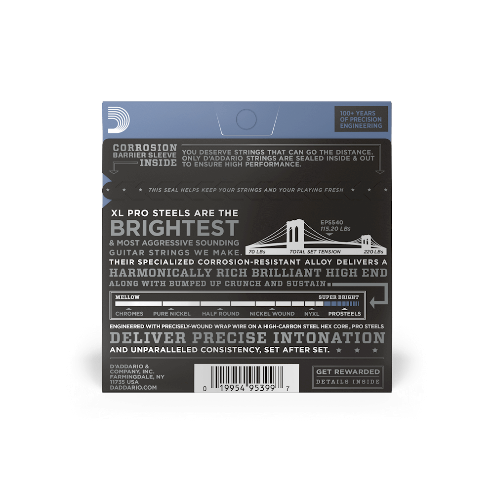 10-52 Light Top/Heavy Bottom, XL ProSteels Electric Guitar Strings