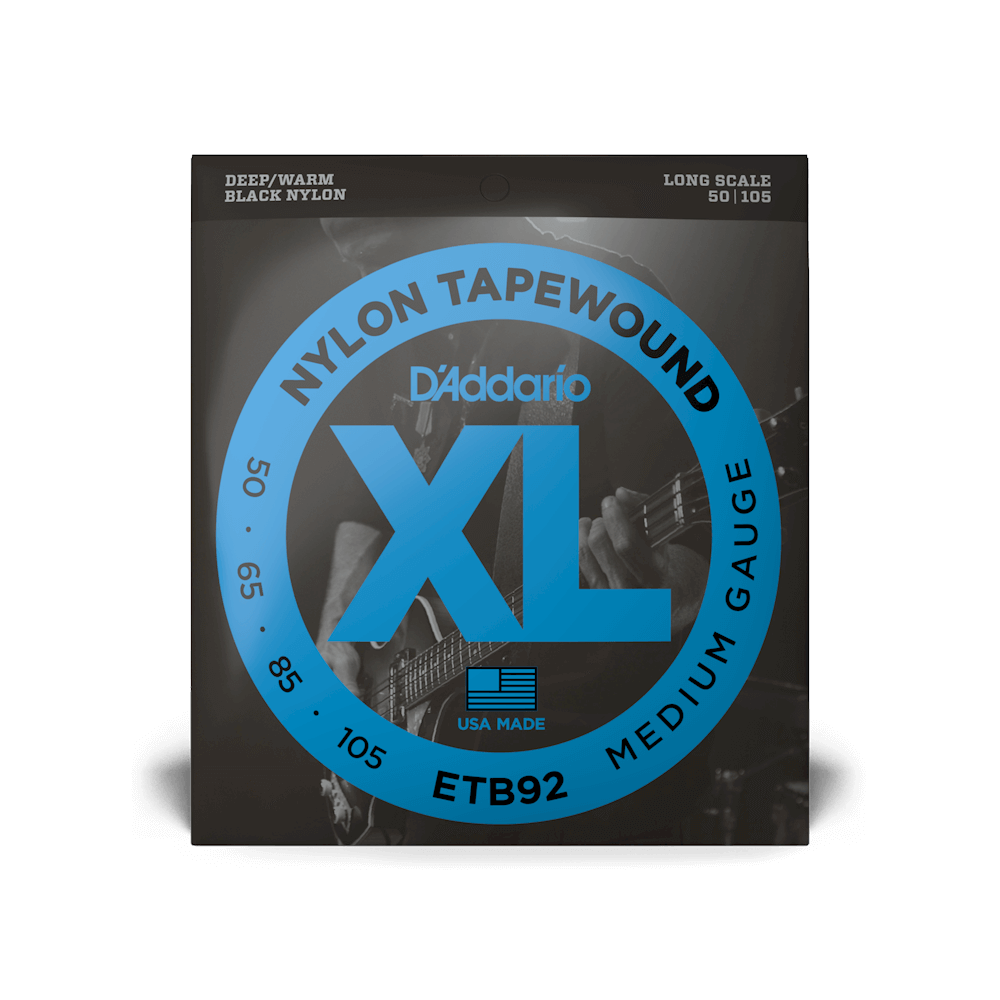 50-105 Medium, Long Scale, XL Nylon Tapewound Bass Strings