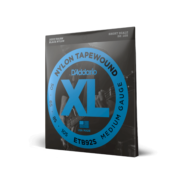 50-105 Medium, Short Scale, XL Nylon Tapewound Bass Strings 