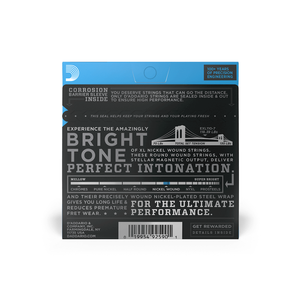 10-59 Regular Light 7-String, XL Nickel Electric Guitar Strings