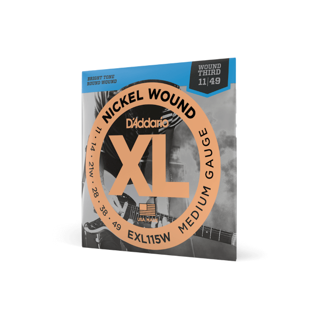11-49 Medium Wound Third, XL Nickel Electric Guitar Strings