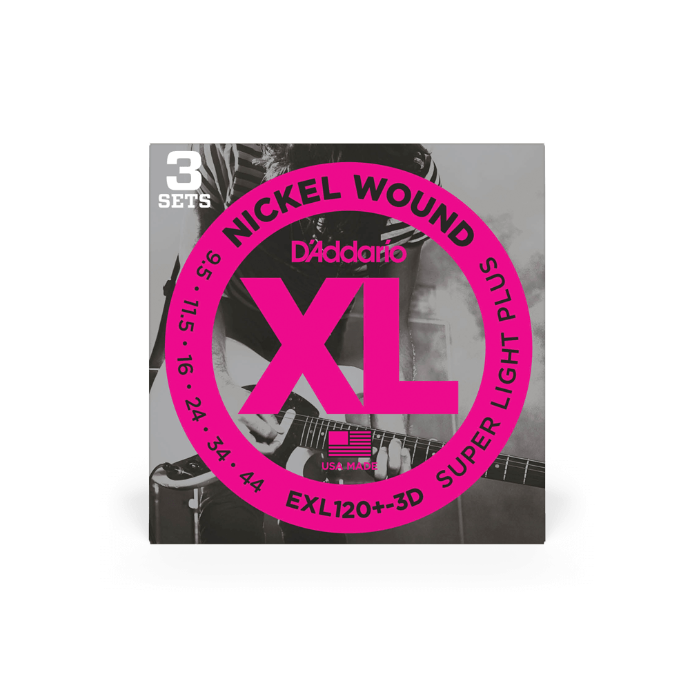 9.5-44 Super Light Plus, XL Nickel Electric Guitar Strings 3-Pack