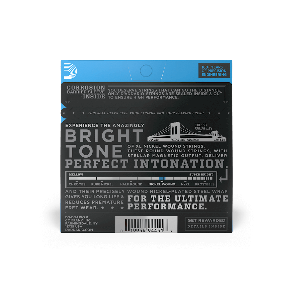 13-62 Light Baritone, XL Nickel Electric Guitar Strings