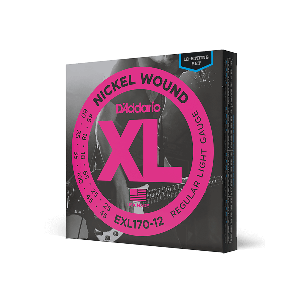 18-45 Regular Light 12-String, Long Scale, XL Nickel Bass Strings