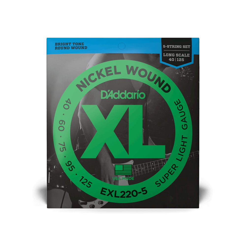 40-125 Super Light 5-String, Long Scale, XL Nickel Bass Strings