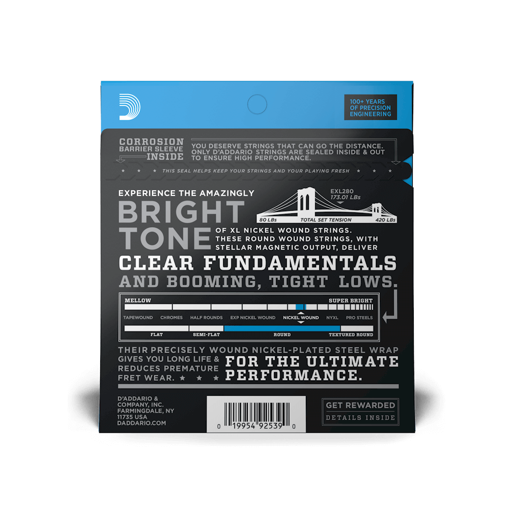 20-52 Piccolo, Long Scale, XL Nickel Bass Strings