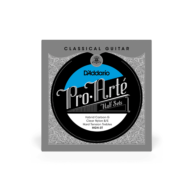 Hard Tension Treble Half Set, Pro-Arté Hybrid Carbon Classical Guitar Strings