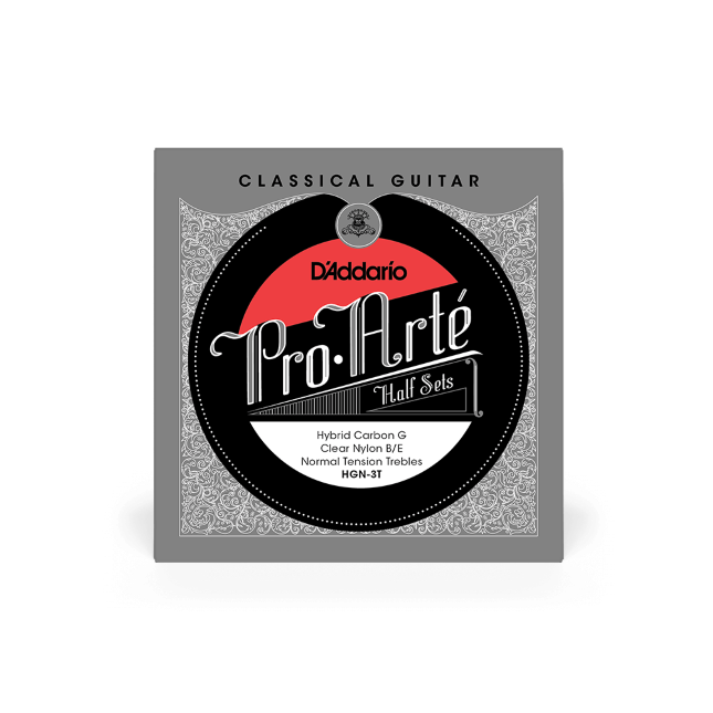 Normal Tension Treble Half Set, Pro-Arté Hybrid Carbon Classical Guitar Strings