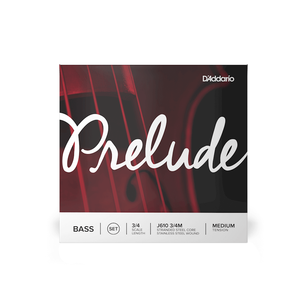 D'Addario Prelude Bass String Set, 3/4 Scale, Medium Tension