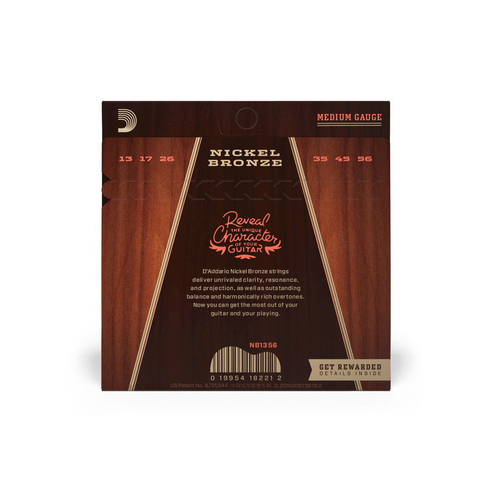 13-56 Medium, Nickel Bronze Acoustic Guitar Strings