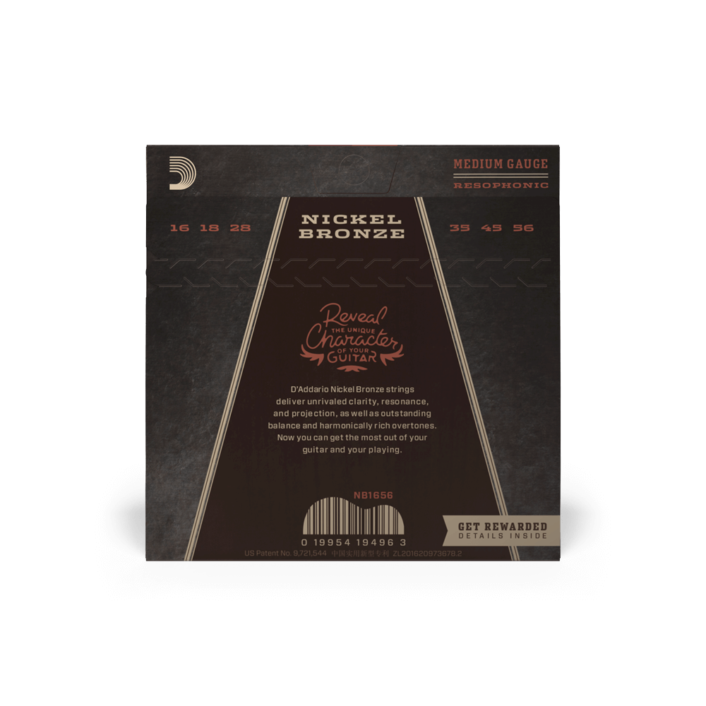 16-56 Medium Resophonic, Nickel Bronze Acoustic Guitar Strings