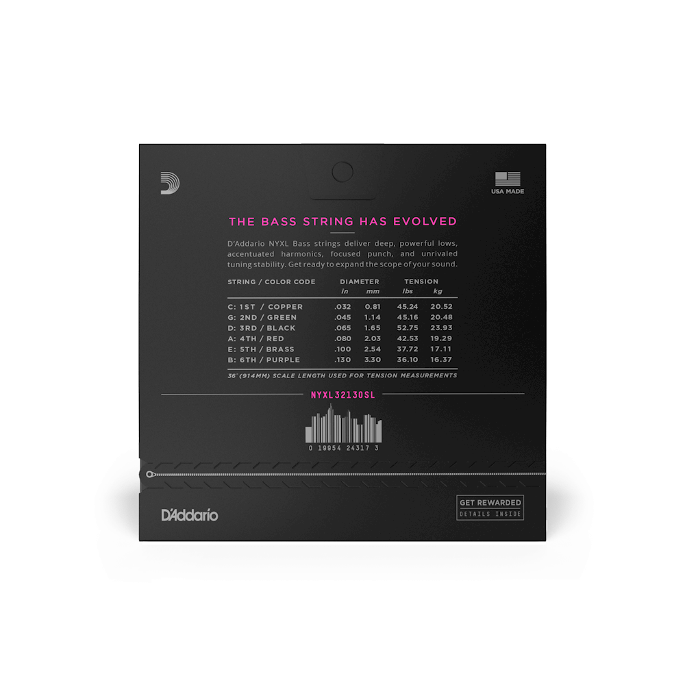 32-130 Regular Light 6-String, Super Long Scale, NYXL Bass Strings
