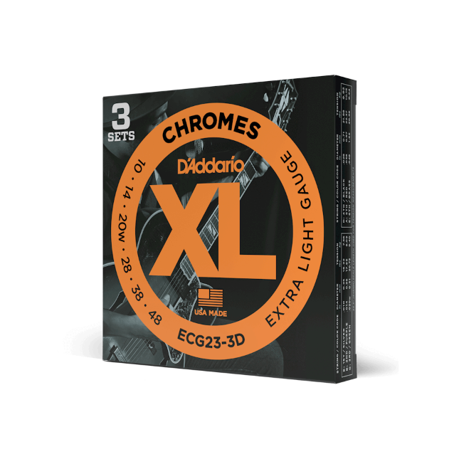 10-48 Extra Light, XL Chromes Electric Guitar Strings 3-Pack