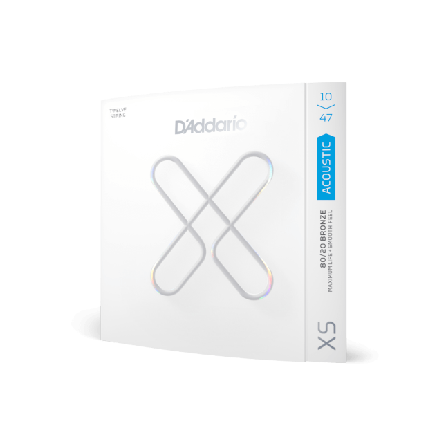 10-47 Light 12-String, XS 80/20 Bronze Coated Acoustic Guitar Strings