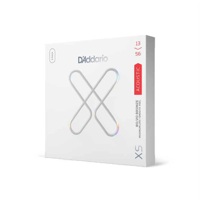 13-56 Medium, XS 80/20 Bronze Coated Acoustic Guitar Strings 3-Pack