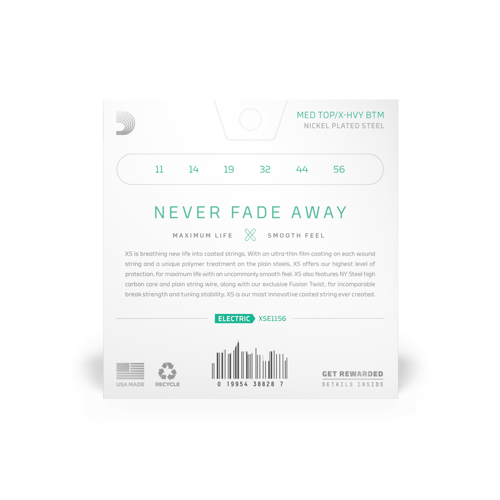 11-56 Medium Top/Extra Heavy Bottom, XS Nickel Electric Guitar Strings