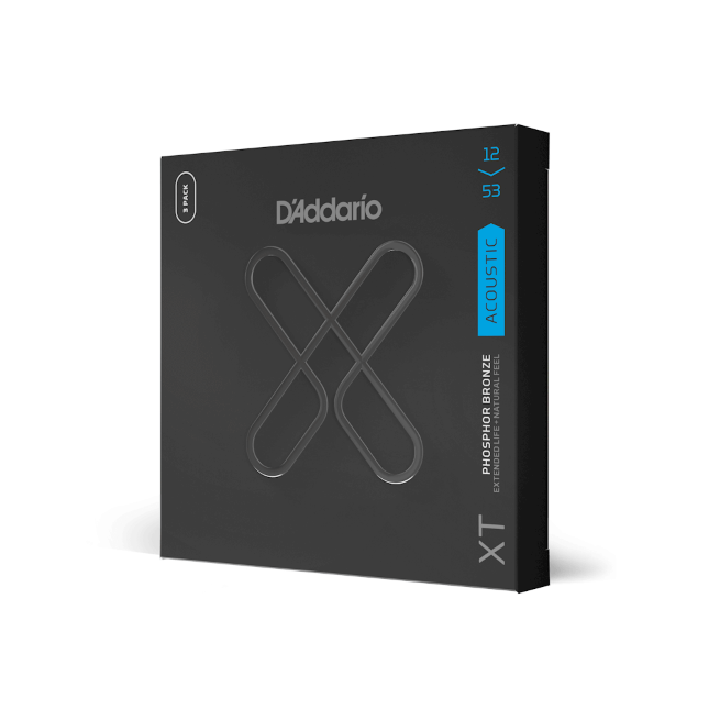 12-53 Light, XT Phosphor Bronze Coated Acoustic Guitar Strings 3-Pack